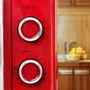 Grunkel Microondas Vintage MW-20ROJO, 20L de Capacidad, 700W, Color Rojo, 5 Niveles de Potencia, 8 Programas Predefinidos, Incluye Bandeja de Cristal